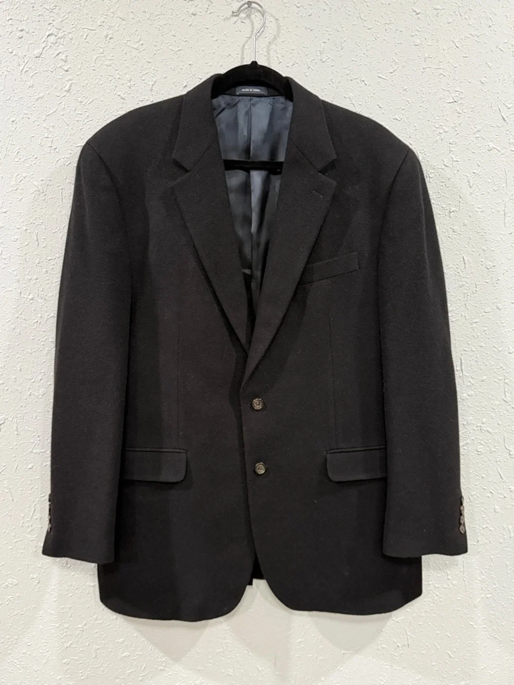 Ralph Lauren Blazer Mens 44L Black 100% Camel Hair Loro Piana Sport‎ Coat